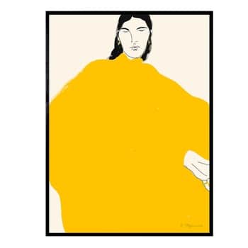 Autorský plagát Yellow Dress by Rosie McGuinness 50x70 cm