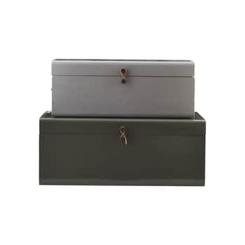 Kovový úložný box Green/Grey