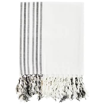 Bavlnený uterák so strapcami Off White 100×180 cm