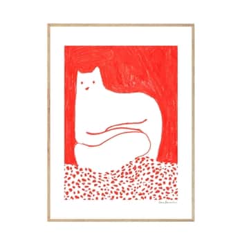 Autorský plagát Cat in Red by Cinzia Franceschini 30 x 40 cm